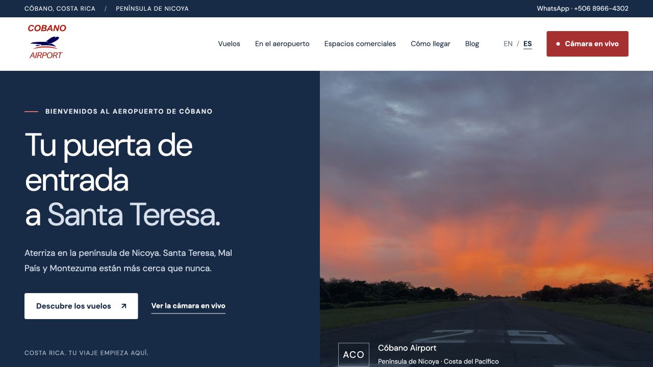 Proyecto real del Aeropuerto de Cóbano